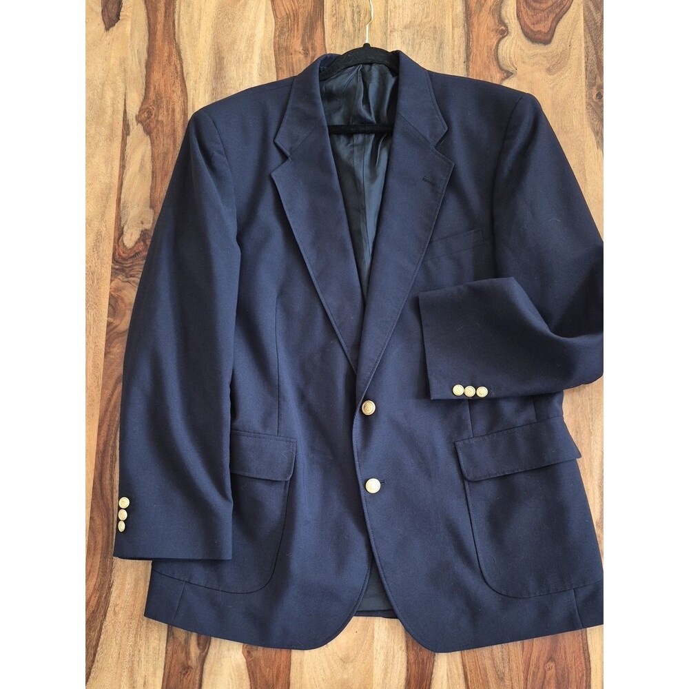 David Taylor,  Vtg. Wool Blazer With Gold Tone Buttons Sz 44 Long